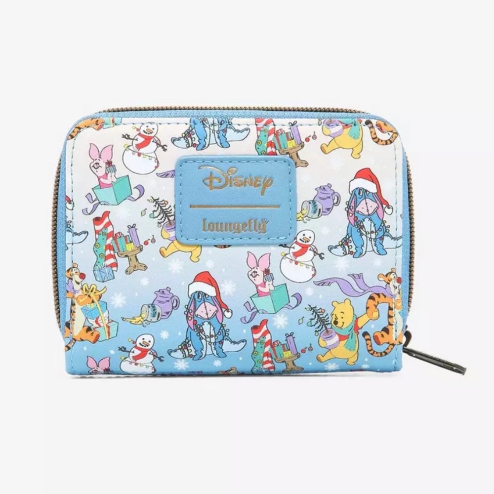 NWT! Disney Loungefly Winnie the Pooh Friends Holiday Mini Wallet